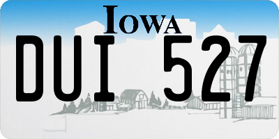 IA license plate DUI527