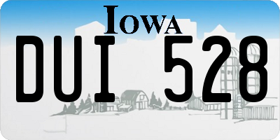 IA license plate DUI528