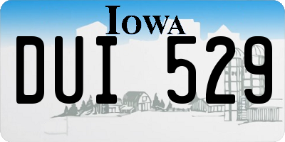 IA license plate DUI529