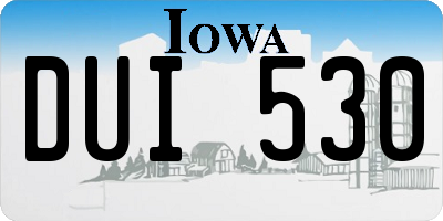 IA license plate DUI530