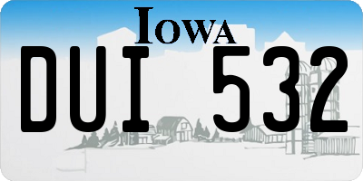 IA license plate DUI532