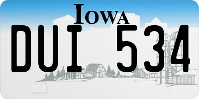 IA license plate DUI534