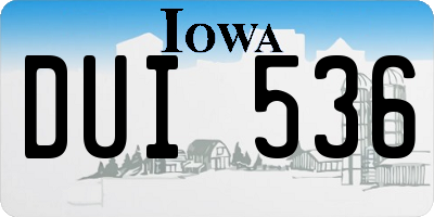 IA license plate DUI536