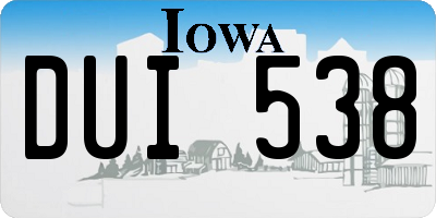 IA license plate DUI538