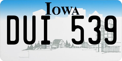 IA license plate DUI539