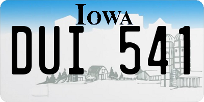 IA license plate DUI541