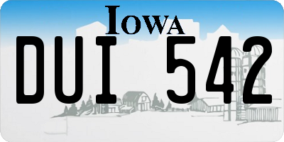 IA license plate DUI542