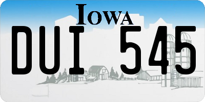 IA license plate DUI545