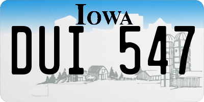 IA license plate DUI547