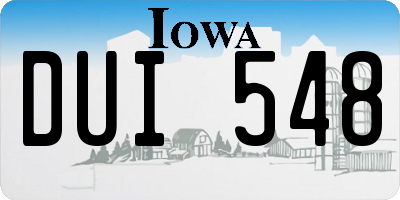IA license plate DUI548