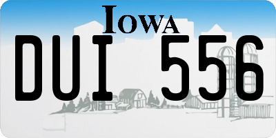 IA license plate DUI556