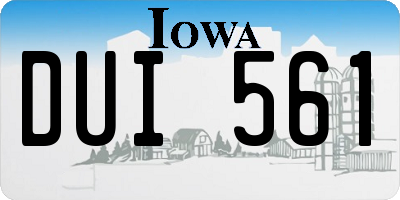 IA license plate DUI561