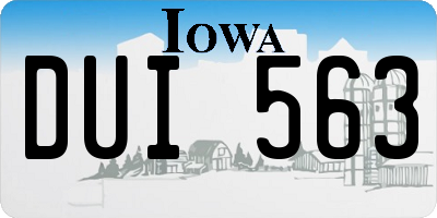 IA license plate DUI563