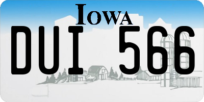 IA license plate DUI566