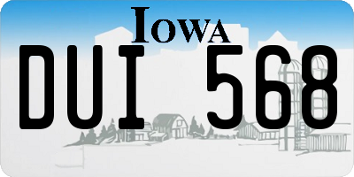 IA license plate DUI568