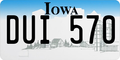IA license plate DUI570