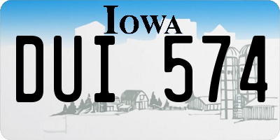 IA license plate DUI574