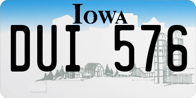IA license plate DUI576