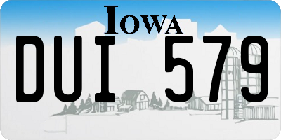 IA license plate DUI579