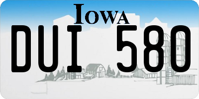 IA license plate DUI580