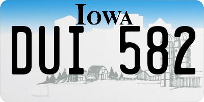 IA license plate DUI582