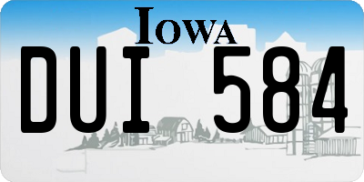 IA license plate DUI584
