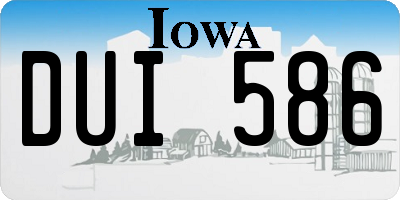 IA license plate DUI586