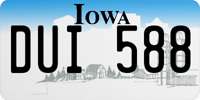 IA license plate DUI588