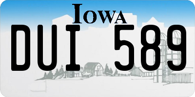 IA license plate DUI589