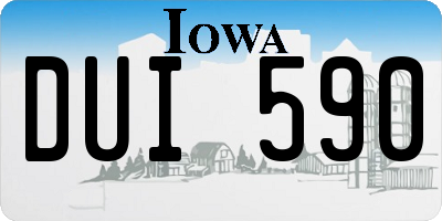 IA license plate DUI590