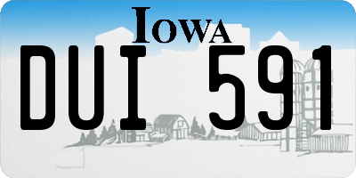 IA license plate DUI591