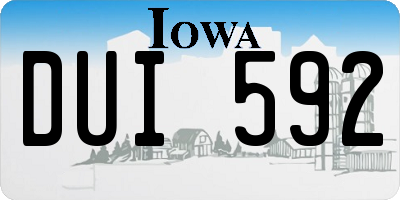 IA license plate DUI592