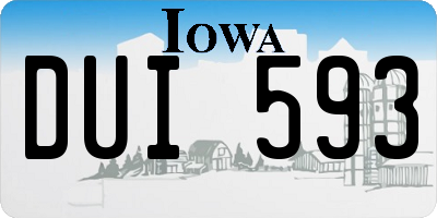 IA license plate DUI593