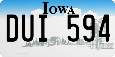 IA license plate DUI594