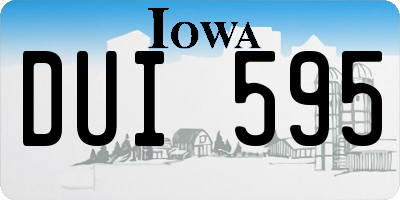 IA license plate DUI595