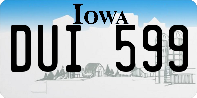 IA license plate DUI599