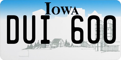 IA license plate DUI600