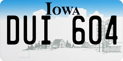 IA license plate DUI604