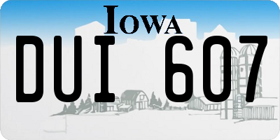IA license plate DUI607