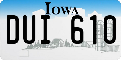 IA license plate DUI610