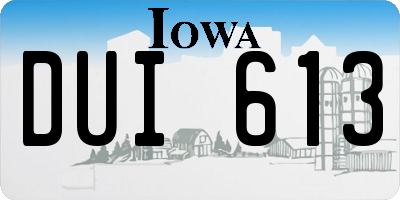 IA license plate DUI613