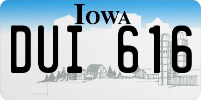 IA license plate DUI616