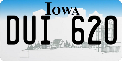 IA license plate DUI620
