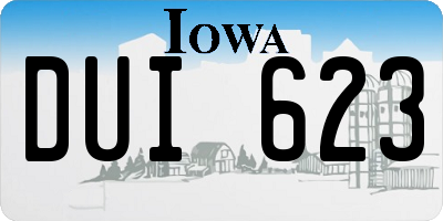 IA license plate DUI623