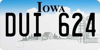 IA license plate DUI624