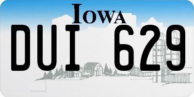 IA license plate DUI629