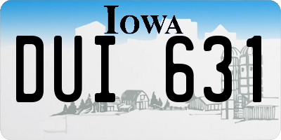 IA license plate DUI631