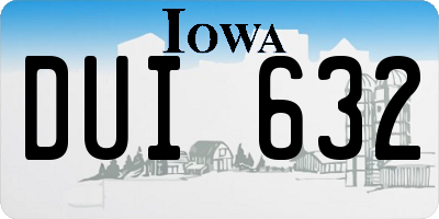 IA license plate DUI632