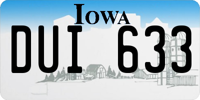 IA license plate DUI633