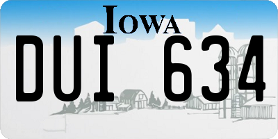 IA license plate DUI634